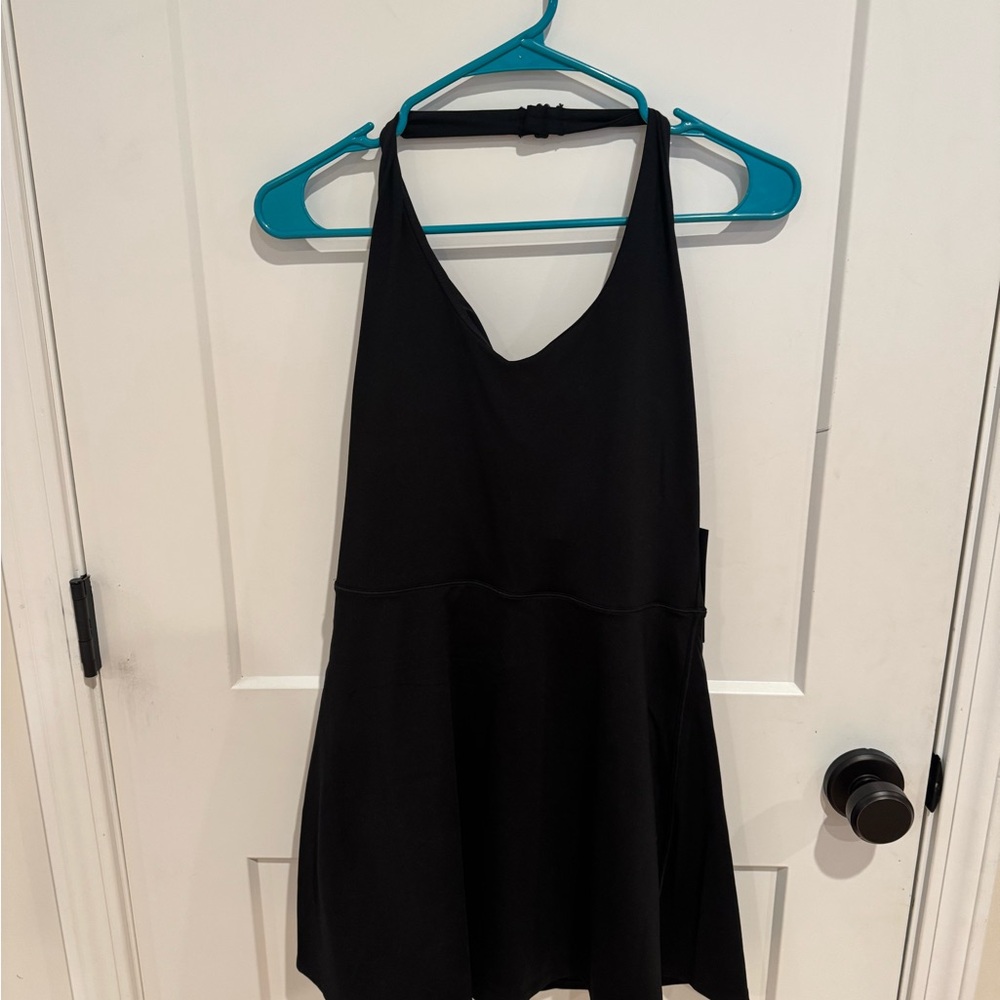 Fabletics Black PureLuxe Mini Halter Dress